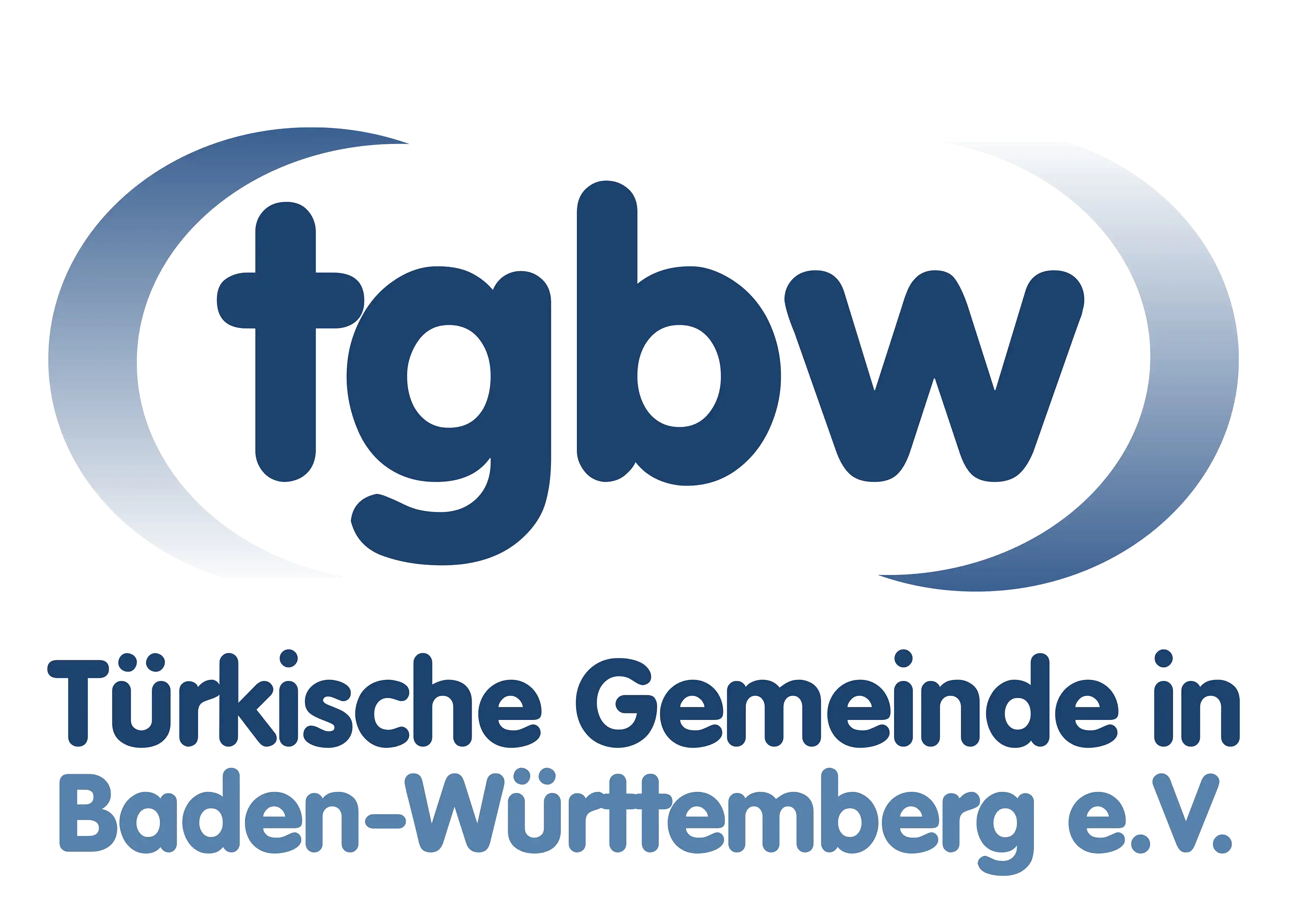 Blaues Logo der Türkischen Gemeinde Baden-Württemberg mit Schriftzug